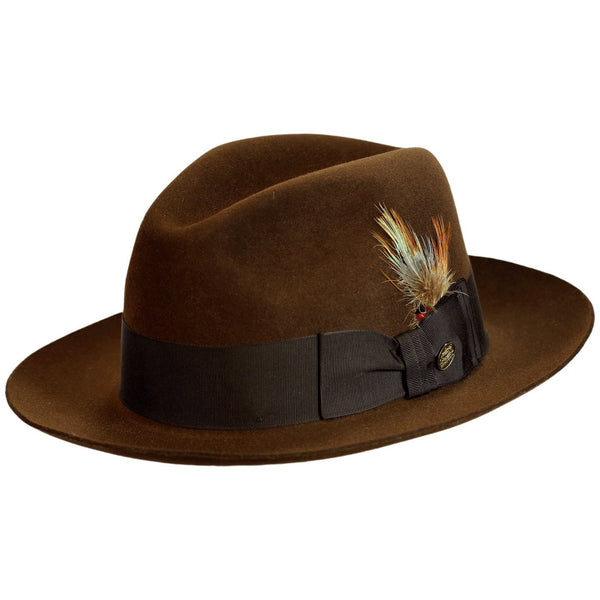 Stetson Beaver shops Fur Feather Lined Rim Fedora Hat with Hat Box