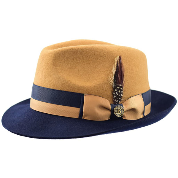 Caesar Two-Tone Classic Brim Wool Fedora by Bruno Capelo