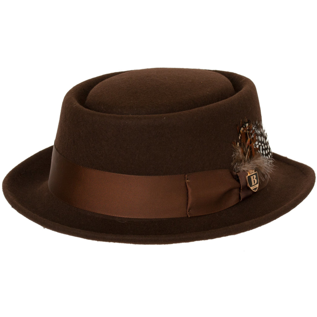 Porkpie Classic Brim Wool Felt Telescope Crown Fedora by Bruno Capelo ...