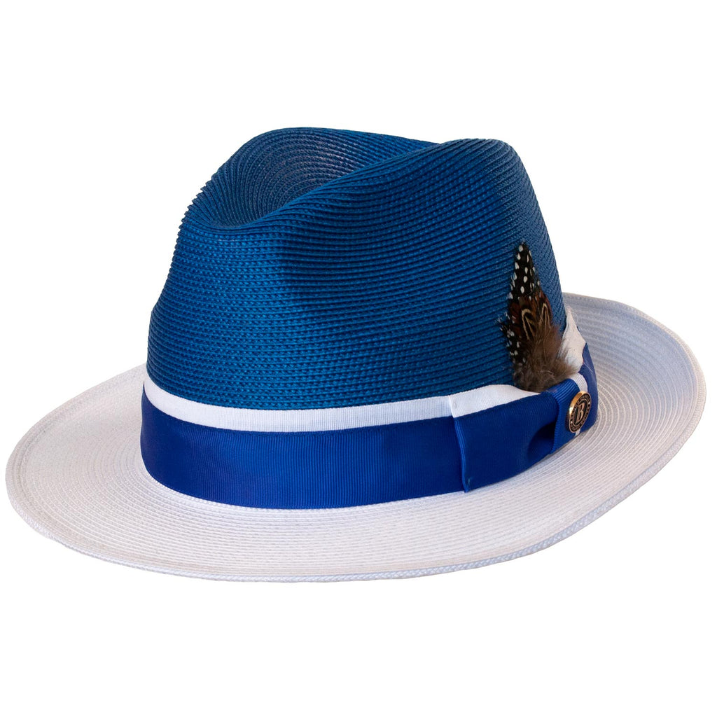 Rocco Two Tone Straw Fedora By Bruno Capelo Levine Hat Co 7120