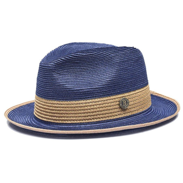 Summer Poly Straw Braided Fedora by Bruno Capelo – Levine Hat Co.