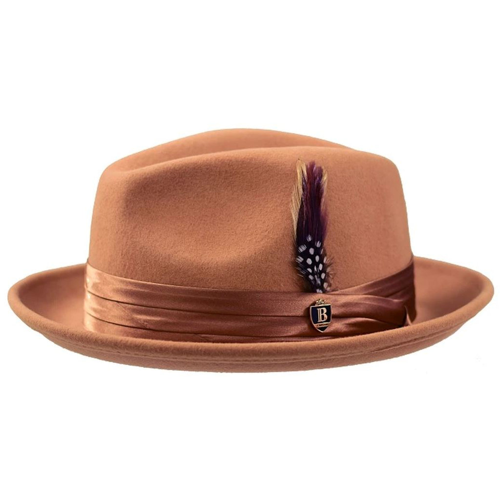 Wool Felt Gangster Fedora Hat with Satin Hat Band by Bruno Capelo ...