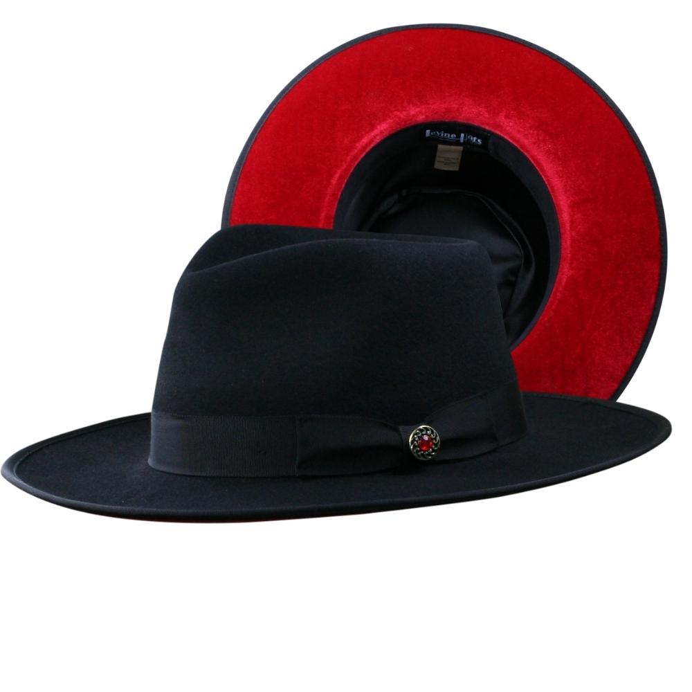 Fedora Hat Red Brim, Men Hat Red Brim